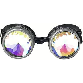 UMBRELLALABORATORY Steampunk Victorian Style Goggles with Compass Design, Colored Lenses & Ocular Loupe