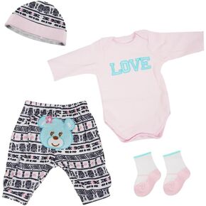12-14 Inch Reborn Baby Dolls Clothes - Newborn Baby Doll Matching Outfit Accessories Gift Set - A