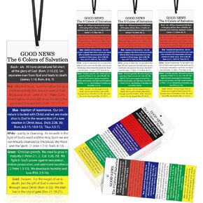 120 Pcs Plan of Salvation Bookmarks with Black Ribbon Religious Bookmarks 5.91 x 2.36 Inches Christian Bookmarks Prayer Church Supplies