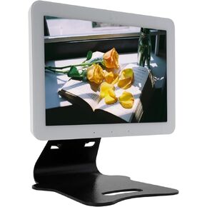 shinar Metal Swivel and Tilt Stand for Echo Hub No Need Mounting Adjustable with 360 Degree Rotatable Desktop Stand Mounting Bracket Stable Big Base Tablet Stand Holder for Echo hub