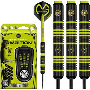 Winmau Michael Van Gerwen MvG Ambition Brass Darts Set with MvG Flights and Nylon Shafts (Stems)