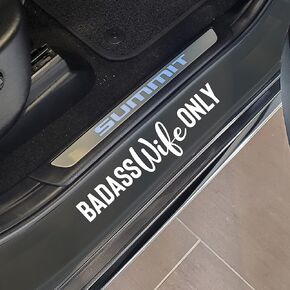 – Badass Wife Only Sticker – Vinyl Sticker for Car, Truck, and Van Bumper – Indoor and Outdoor Use for Wall – Waterproof Decal for Laptop and Watercooler – VC 370 (White)