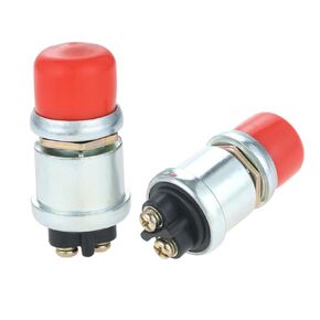 Engine Start Push Button Momentary 12V and 24V Waterproof Switch Push Button, Heavy Duty Push Button Momentary Start Switch for Car Truck Boat ATV Tractor Lawn Mover Welder (Red, 2 Pieces)