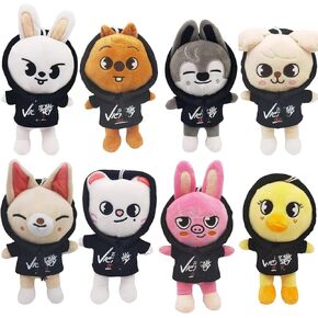 Educatgame Skzoo Plushies Set of 8, 9.8-Inch Stray Kids Plush, Cute K-pop Cartoon Character Plush Toys, Gifts for K-pop Fans,Girls and Women