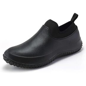 Men's Waterproof Non Slip Chef Shoes Food Service Kitchen Shoes Lightweight Slip On Garden Shoes for Camping and Yard Work
