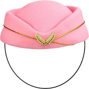 STOBOK Stewardess Hat Roleplay Costume Pillbox Hat Blue Hat Lady Dimitrescu Cosplay Flight Cap Lord Farquaad Hat Decorative Hat Cosplay Stewardess Hat Vintage Flight Attendant Hat Dimit
