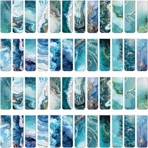Nezyo 48 Pcs Magnetic Ocean Bookmarks Magnet Page Markers Foldable Magnet Bookmark Clips for Book Lovers Kids Students Teens Reading Stationery Supplies Office School Classroom Presents
