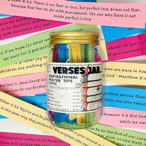 Bible Verses in a Jar, Read Me When Bible Verses Jar, Scripture Prayer Jar with 90Pcs Color Coded Bible Verses, Hope Jar, Pink Bible, Bible Bookmarks, Christian Gifts, Father's Day gift
