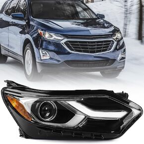 for Chevy Equinox Headlight Assembly 2018 2019 2020 2021 Halogen LED DRL Projector Headlamp Replacement Right Passenger Side RH 84194562