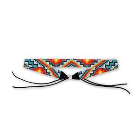 Hat Band Cowboy Western Beaded Hatband Turquoise Orange White Men Women Handmade