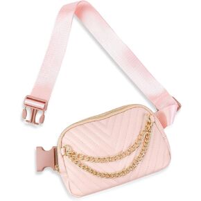 Belt Bag for Women，Luxury Chain Crossbody Bag Leather Fanny Pack，Mini Everywhere Crossbody Waist Bag Adjustable Strap，Small Travel Fashion Chest Bag