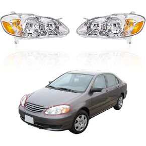 Replacement for 2003 2004 2005 2006 2007 2008 Toyota Corolla Headlight Assembly Head Lamps Headlights Pair Left+Right