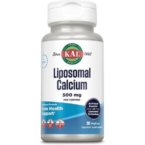 KAL Liposomal Calcium 500 mg, High Absorption Calcium Supplement, Essential Calcium Support, Vegan, Gluten Free, No Soy, 30 Servings, 90 VegCaps