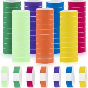 700pcs Paper Wristbands Neon for Events, Wrist Bands Colored Waterproof, Adhesive Identification Wristbands Arm Bands for Events, Party, Concert Bar(7 color)