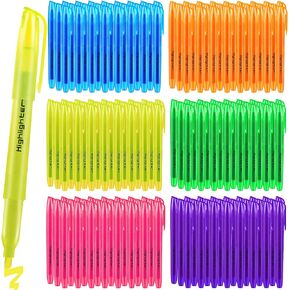 Highlighters Assorted Colors Bulk, 60 Pcs Pastel Highlighters Bulk with 6 Colors, Colored Highlighters for Office and School Supplies