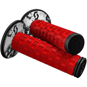 SCOTT 269305-4959 Mellow + Donut Motocross Grips, Neon Red/Black