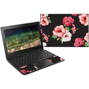 MightySkins Skin Compatible with Lenovo 500E Chromebook 11.6" (2018) - Hibiscus | Protective, Durable, and Unique Vinyl Decal Wrap Cover | Easy to Apply, Remove, and Change Styles | Made in The USA
