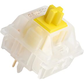 مفاتيح Gateron Milky Yellow Pro مسبقة التشحيم 5 سنون خطية لمفاتيح لوحة مفاتيح الألعاب من النوع الميكانيكي MX، مفاتيح مثبتة على لوحة إضاءة SMD RGB (70 قطعة، أصفر)