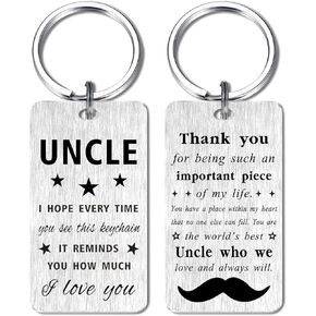 Fathers Day keychain Gifts for Uncle- Thank You Uncle Birthday Keychain- Christmas Xmas Valentines Easter Thanksgiving