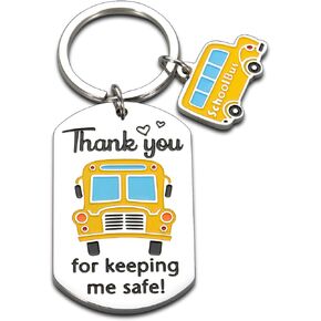 School Bus Driver Gifts for Men Thank You Gifts for Bus Driver Appreciation Gifts for Women Birthday Retirement Farewell Gifts for Him Her Keeping Me Safe Keychain