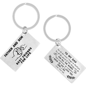 HAQUIL Son Daughter Father Keychain, To My Dad Keychain, Keychain Gifts for Dad