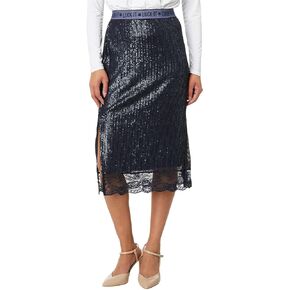 Lucky Brand Women's Sequin Lace Midi Skirt