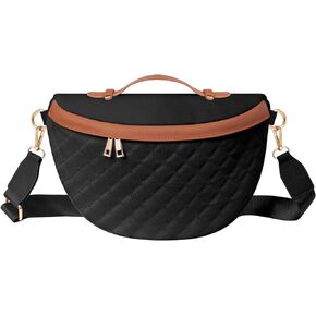 Beaulyn Crossbody Bags for Women, Fashion Leather Sling Bag Fanny Packs with Adjustable Strap - Checkered Designer Belt Bag for Fashionable Ladies