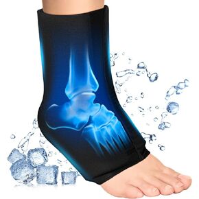 Ankle Ice Pack for Injuries Reusable Ice & Hot Therapy Premium Hrydra Gel 360° Full Coverage for Sprained Ankle Injuries, Plantar Fasciitis Relief, Achilles Tendonitis-L
