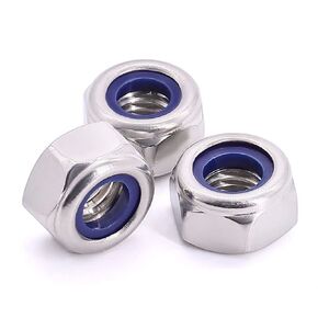 M14-2.0 (6 Pcs) Hex Locknuts, Hexagon Head Lock Nuts, 304 Stainless Steel 18/8, Hex Drive, DIN985