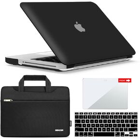 IBENZER Compatible with MacBook Pro 13 Inch case A1278 2012-2008, Hard Shell Case with Bag & Keyboard & Screen Cover for Old Version Mac Pro 13 with CD-ROM, Navy Blue, P13NVBL+3SP