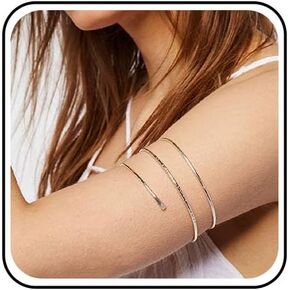 Boho Upper Arm Cuff Bracelet Gold Upper Arm Wrap Bracelet Punk Cool Upper Arm Adjustable Bracelet Minimalist Open Upper Armlet Cuff Jewelry for Women and Girls