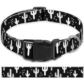 Dog Collar, Cute Pet Collar Adjustable for Medium Dogs, Soft Dog Collars with Quick Release Buckle for Walking Running Retro Brown Cowhide