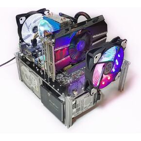 PC Open Chassis Stackable Computer Case Heat Dissipation Acrylic ATX MATX ITX Motherboard Test Bench Platform DIY Computer Case Transparent Support CPU Water Cooling