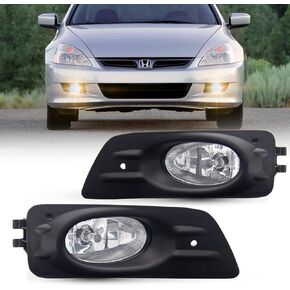 Fog Lights Assembly Replacement For 2006 2007 Honda Accord Sedan 4 Door With H11 12V 55W Halogen Bulbs Included Switch And Wiring Kit(Clear Lens)
