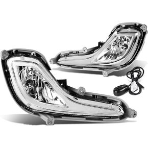 DNA MOTORING FL-ZTL-133-CH Fog Light With Switch Driver & Passenger Side Enhance visibility [Compatible with 12-14 Accent 4-Door Sedan Hatchback]
