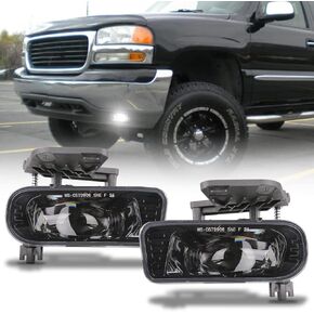 LED Projector Fog Lights Compatible with 1999-2002 GMC Sierra 2000-2006 GMC Yukon/Yukon XL Pickup Truck DOT Approved-Clear Lens