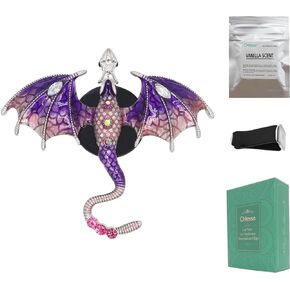 1pc Dragon Purple Car Accessories,Bling Wyvern Car Air Freshener Vent Clips,Cute Women Car Air Freshener Refillable Car Diffuser,Dazzing Rhinestone Car Decorations with Vanilla Car Scent