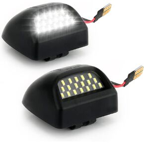 Miytsya 2 PCS Full LED License Plate Light Tag Lamp Assembly, 6500K White, Compatible with Cadillac Escalade Chevy Silverado 1500 2500 3500 Suburban Tahoe GMC Sierra 1500 2500 3500 Yukon XL (Black)