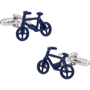 Bicycle Cycling Cufflinks in Blue with Presentation Box