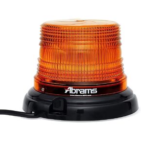 Abrams StarEye LED Beacon 4" Inch Dome [12 LED] [36W] Roof Top Permanent Mount [SAE Class-1] [30+ Flash Patterns] [IP67] Construction Vehicle Cars and Trucks Amber Flashing Warning Strobe Beacon Light
