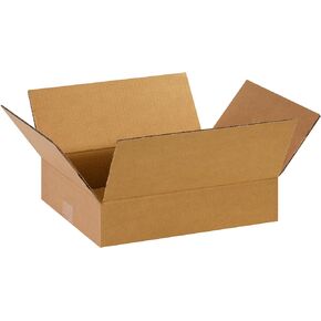 Partners Brand P14113 Flat Corrugated Boxes, 14"L x 11"W x 3"H, Kraft (Pack of 25)