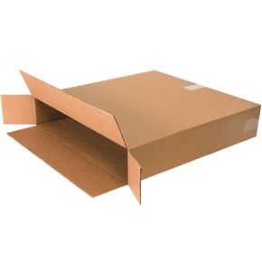 Aviditi 24524FOL Side Loading Corrugated Cardboard Box 24" L x 5" W x 24" H, Kraft, for Shipping, Packing and Moving (Pack of 25)
