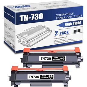TN730 Compatible TN730 TN-730 Black Toner Cartridge Replacement for Brother TN-730 DCP-L2550DW MFC-L2710DW HL-L2350DW HL-L2370DW HL-L2390DW Toner.(2 Pack)