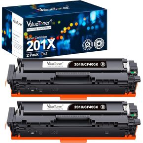 Valuetoner Compatible Toner Cartridge Replacement for HP 201X 201A CF400X CF400A High Yield for Color Laserjet Pro MFP M252dw M277c6 M277dw M277n M252n M277 Printer (2 Pack, Black)
