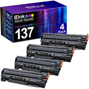 E-Z Ink Compatible Toner Cartridge Replacement for Canon 137 CRG 137 CRG137 9435B001AA to use with ImageClass D570 MF236n MF216N MF227dw MF247dw MF212w MF217w MF244dw Printer (Black, 4 Pack)
