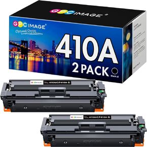 GPC Image Compatible Toner Cartridge Replacement for HP 410A 410 A CF410A Compatible with Laserjet Pro MFP M477fdw M477fdn M477fnw M452dn M452nw M452dw Printer (2 Black)