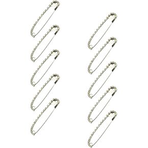 10PCS Rhinestone Pin Brooch Silver 2.28inch Women's Fashion Brooch Jewelry Clothing Pin Rustproof Nickel Plated Safety Pins for Making Sewing Clothing Fastening