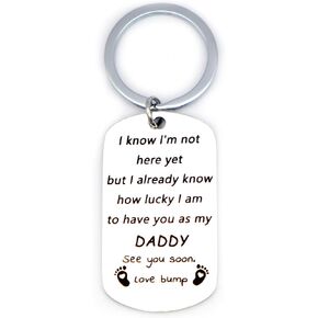 New Dad First Time Dad Pregnancy Announcement Gifts for Husband Men Fathers Day Keychain Gifts from Baby for Expecting Dad Daddy to Be New Daddy New Father Keychain Gifts Birthday Christmas