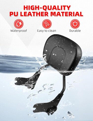 وسادة مسند ظهر للركاب الخلفي قابلة للفصل من Amazicha 97-08 متوافقة مع Harley Davidson Touring Street Glide، Road King، Road Glide، Electra Glide 1997-2008 (أسود لامع) in Kuwait