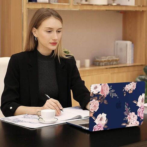 MOSISO Compatible with MacBook Pro 13 inch Case M2 2024, 2023, 2021-2016 A2338 M1 A2251 A2289 A2159 A1989 A1708 A1706, Plastic Peony Hard Shell&Bag&Keyboard Cover&Webcam Cover&Screen Protector, Black in Saudi Arabia